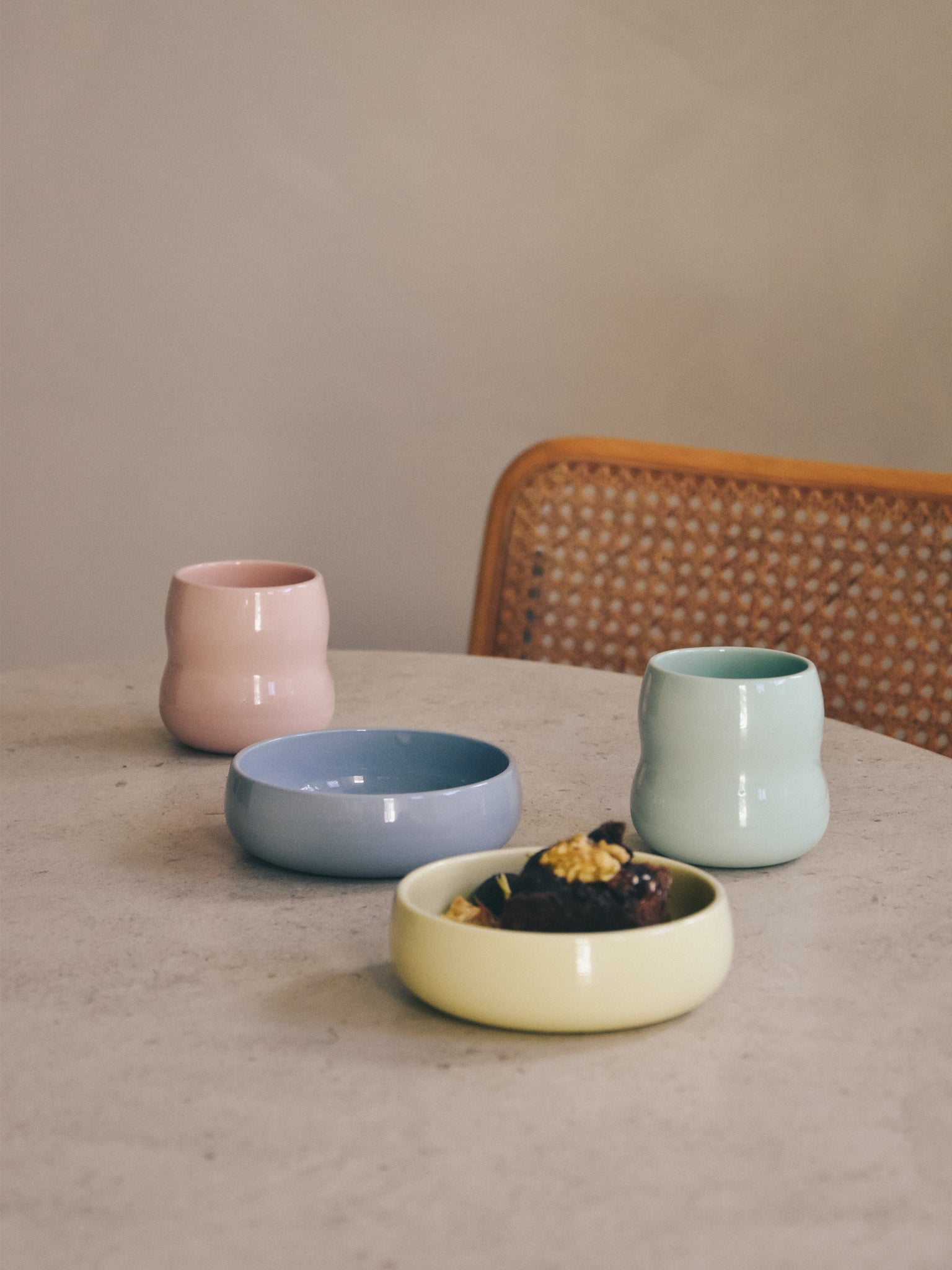 Set aus Kinderbecher & Kinderschüssel Agave/Kornblume