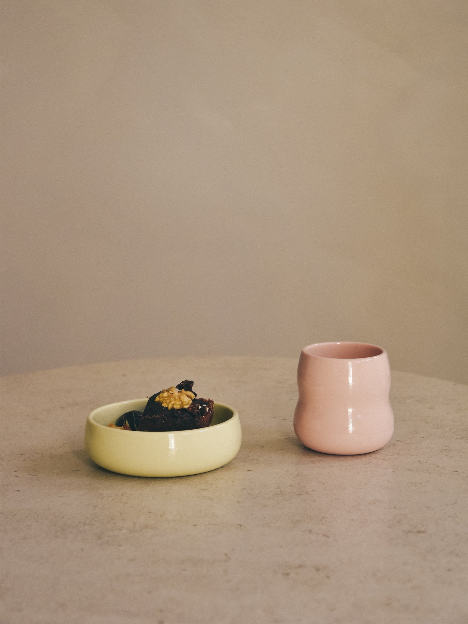 Set aus Kinderbecher & Kinderschüssel Rosé/Limone