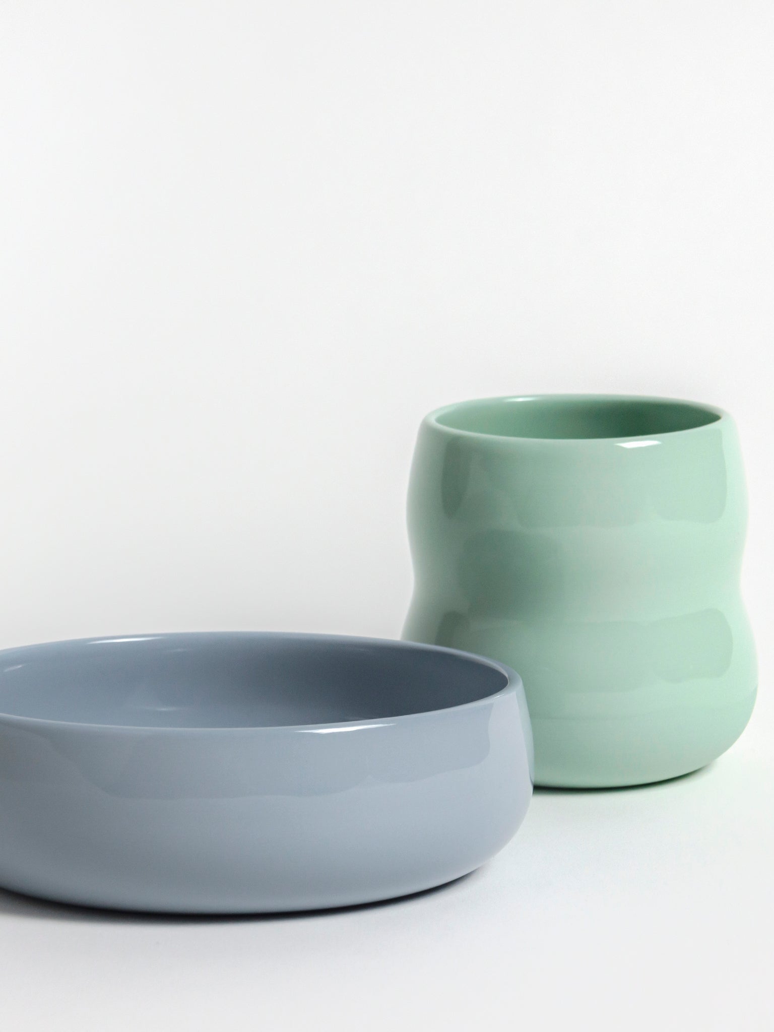 Set aus Kinderbecher & Kinderschüssel Agave/Kornblume